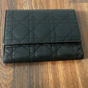 Authentic Christian Dior Trifold Quilted Wallet